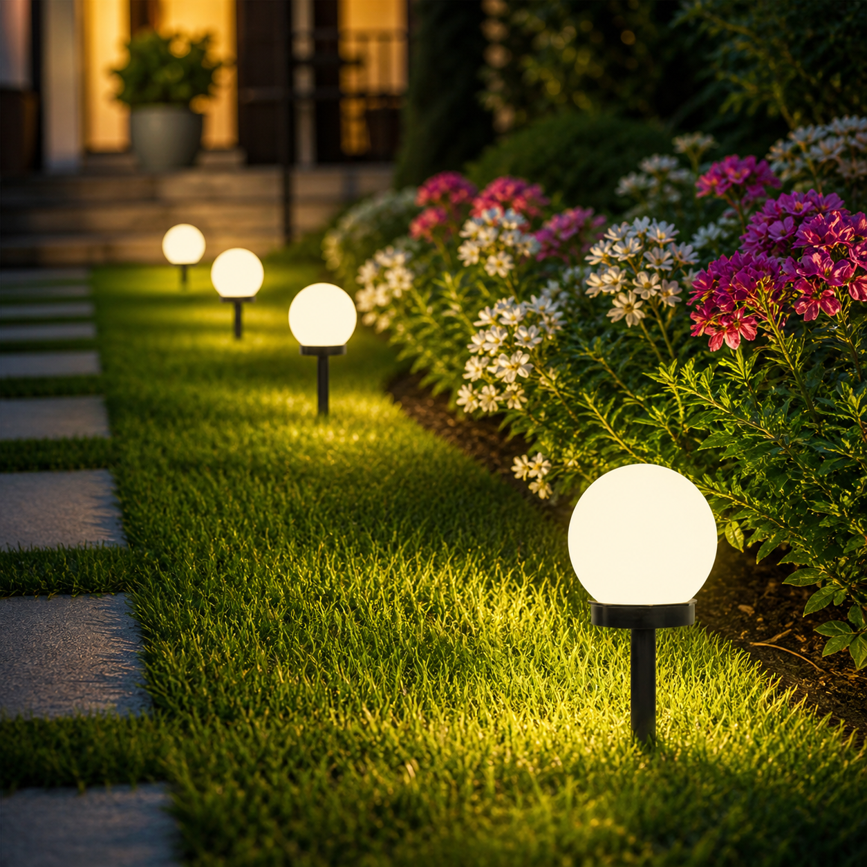 Solarne LED baštenske lampe kugle - 2 kom.