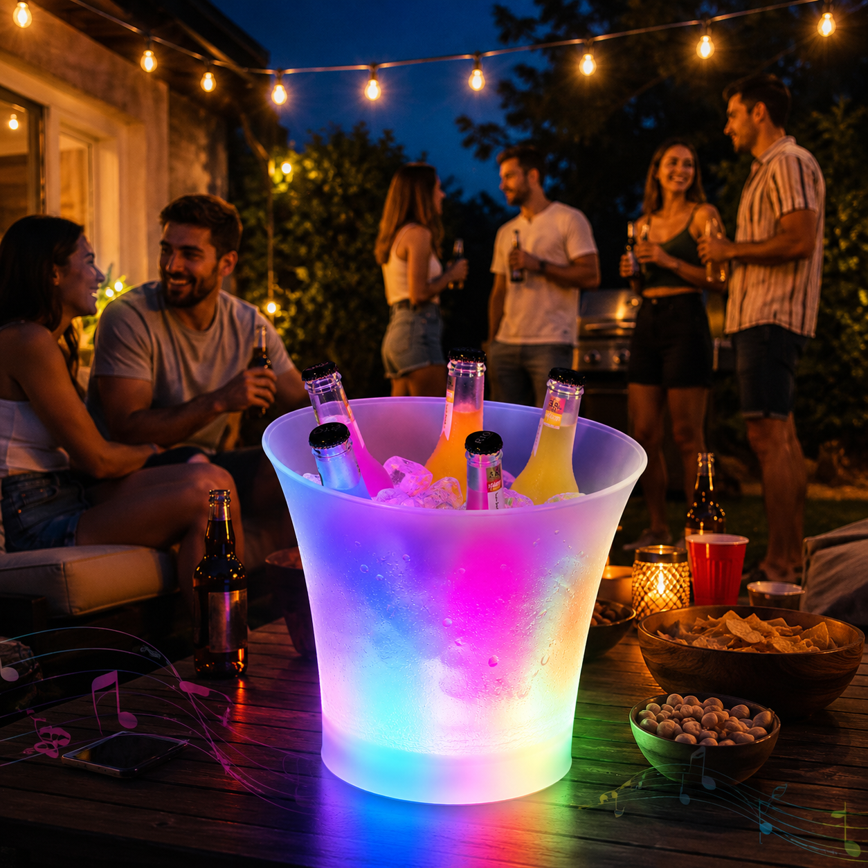 LED kibla za piće sa Bluetooth zvučnikom - 3 u 1